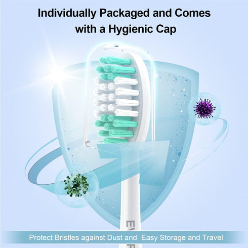 Replacement Toothbrush Heads Compatible with AquaSonic Black Series 10 Pack Everystep for Vibe Series Black Series pro, and for Duo Series pro Ele...