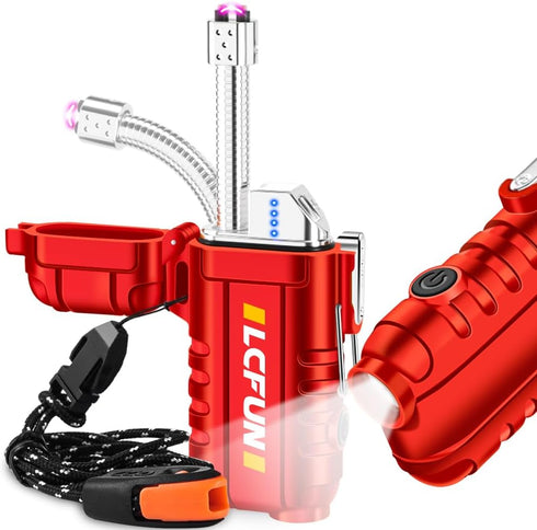 LcFun Plasma Lighters Rechargeable Electric Lighter Outdoor Windproof Arc Lighter USB C Lighter Flameless Electronic Lighter for Camping Gear, Sur...