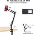 Cell Phone Holder, Universal Phone Stand Clip Lazy Bracket Flexible Articulating Arm Phone Mount Compatible with iPhone 15 14 13 12 11 Pro Xs Max ...