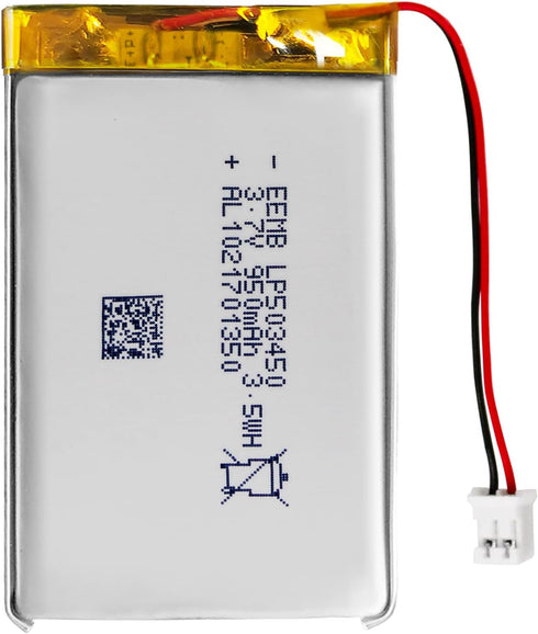 EEMB 3.7V Lipo Battery 950mAh 503450 Lithium Polymer ion Battery Rechargeable Lithium ion Polymer Battery with JST Connector Make Sure Device Pola...