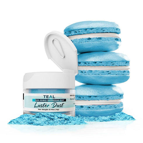 Luster Dust - Teal (4g 1x Jar) | Edible Vegan Dust & Paint for Cake Decorating, Ice Cream, Desserts, Cocktails and Beverages by Bakell...