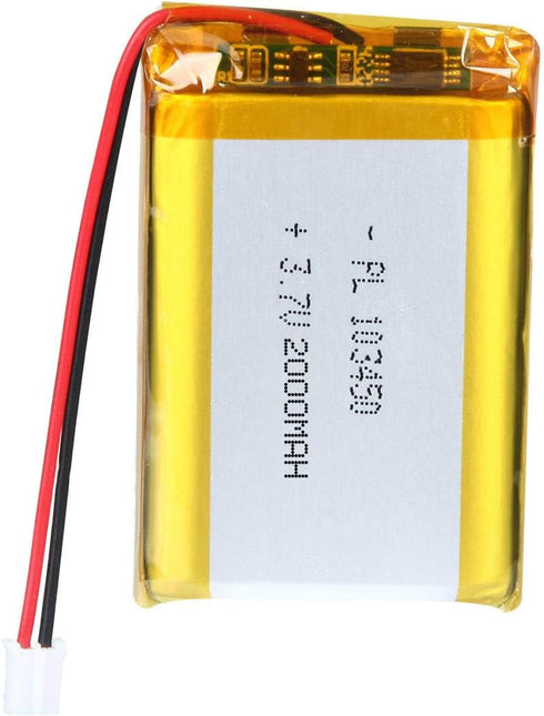 3.7V 2000mAh Battery 103450 Lithium Polymer Ion Rechargeable Li-ion Li-Po Battery with 2P PH 2.0mm Pitch Connector...