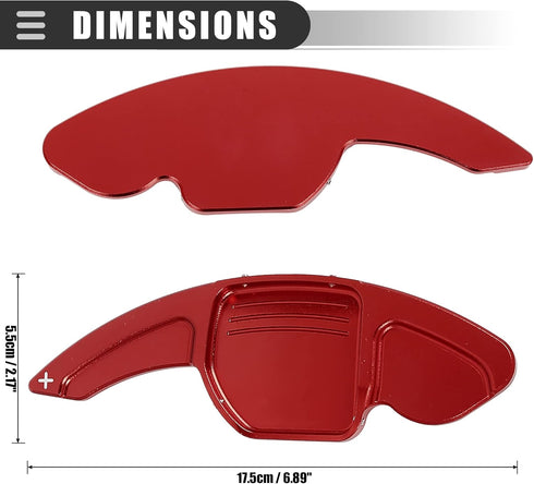 Motoforti Steering Wheel Shift Paddle Shifter Extension Cover,for Audi A5 2012-2014,Aluminum Alloy,Red,2pcs...