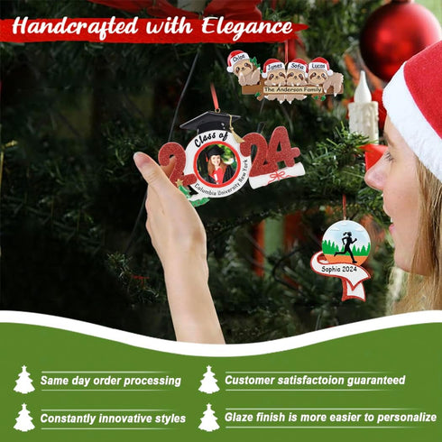 Snowman Family of 5 Personalized Christmas Tree Ornament 2025 Custom Family Keepsake Gifts for Grandparents, Parents, Kids, Neighbors...