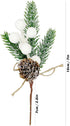 White Christmas Berries Floral Pine Cones Christmas Artificial Pine Branches Evergreen Branch Berries for Decoration DIY Christmas Craft Wreath De...