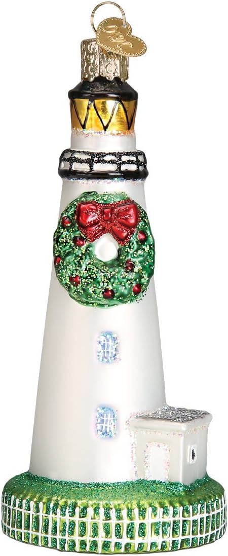 Old World Christmas Collection Glass Blown Ornaments for Christmas Tree Ocracoke Lighthouse...