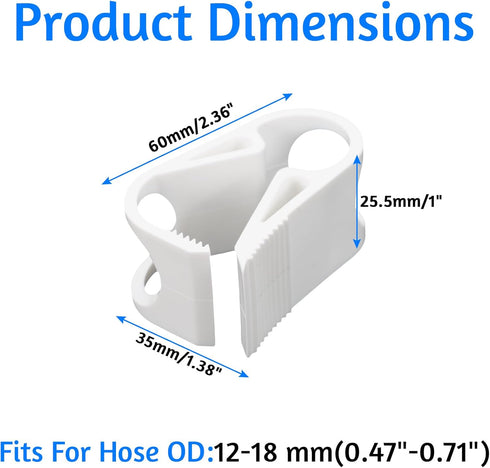 Plastic Tubing Clamps 1/2" - 5/8"OD Adjustable Flow Control Pinch Valve Plastic Hose Clamp Shut Off for Laboratory Use-White 16PCS...
