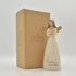 Blossom Bucket Love You More Heart Soft Cream 6 inch Resin Stone Collectible Angel Figurine...