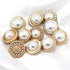 5 PCS Pearl Gold Metal Women Coat Buttons for Clothing Sweater Decoration Sewing Crafts Accessories (#9, 15mm)...