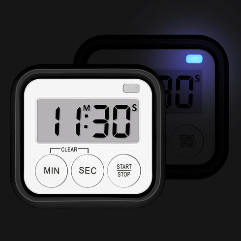 Timer, Kitchen Timers for Cooking Classroom Timer for Kids Teachers Magnetic Digital Timers 2 Pack, Black...