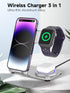 Wireless Charger 3 in 1,Aluminum Alloy Wireless Charging Stand 18W Fast Charging for iPhone 15/14/13/12/11/Pro/Max/XS/XR/X/8, iWatch9/8/7/6/5/4/3/...