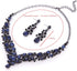 Austrian Rhinestone Crystal Wedding Gown Prom Ball Necklace Earrings Jewelry Set for Brides Dress...