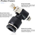 TAILONZ PNEUMATIC 3 Pack SL6-M5 Push to Connect Air Line Fitting Air Flow Control Valve 6MM od M5 Npt Elbow 90 Degree Air Speed Control Valve Fitt...