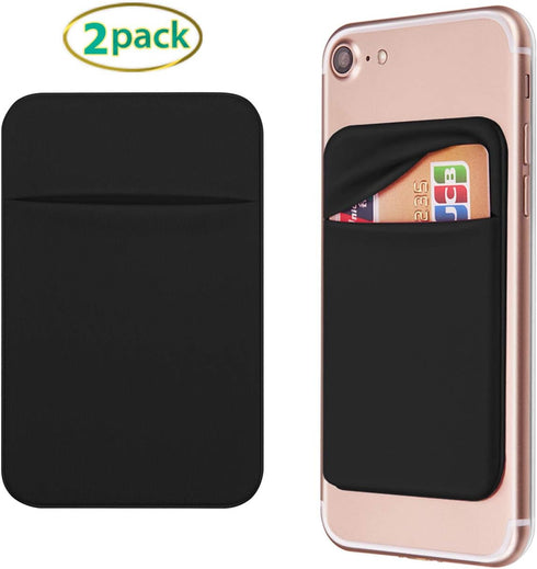 Cell Phone Pocket Self Adhesive Card Holder Stick On Wallet Sleeve with Adhesive RFID Card ID Credit Card ATM Card Holder for iPhone Android 2 PAC...