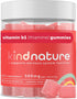 Kind Nature Vitamin B1 Gummies - Chewable Thiamine 500mg per Serving - Non GMO, Vegan, Natural Strawberry Flavor Thiamine B1 Supplement for Adults...
