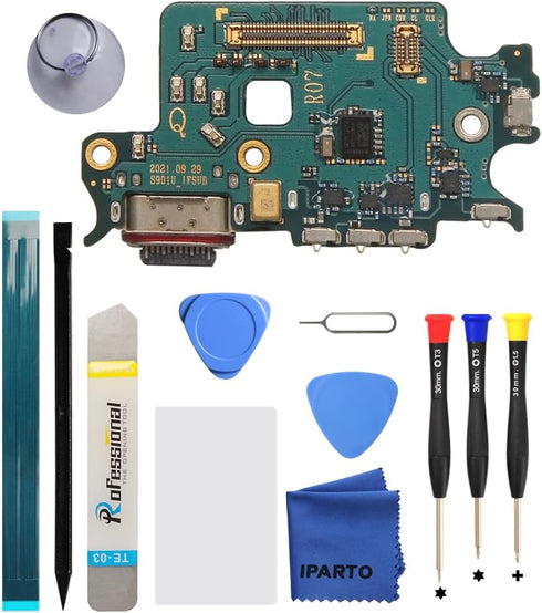 Charging Port Replacement Kit for Samsung Galaxy S22 5G SM-S901U SM-S901U1 USB Flex Dock Connector Charging Flex Replacement with Tools...