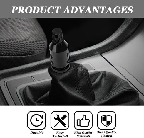 Shift Knob Adapter, Gear Shift Adapter, Aluminum Alloy M12x1.25 Automatic Shifter Adapter with Plastic Hose, Car Accessories Interior Compatible w...