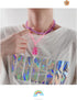 Lovely Gummy Bear Pendant Necklace Pink Acrylic Chunky Chain Cute Candy Color Bear Necklace for Women Jewelry Gift...