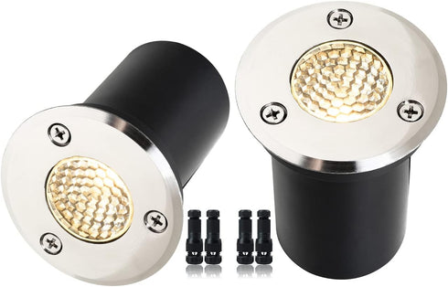 EAGLOD 3W LED Well Light, Low Voltage Landscape Lights,12V-24V Outdoor In Ground Lights, IP67 Waterproof Landscape Lighting with Honeycomb Version...