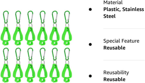 12PCS Glove Grabber Clips Holder Work Safety Clip Plastic Gloves Keeper, Glove Keeper for Duty Belt(Green)...