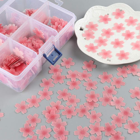 CHOCKACAKE 70x 0.9" Edible Wafer Cherry Blossom Pink Flower for Cake Decoration Toppers,Wedding Japanese Sakura...