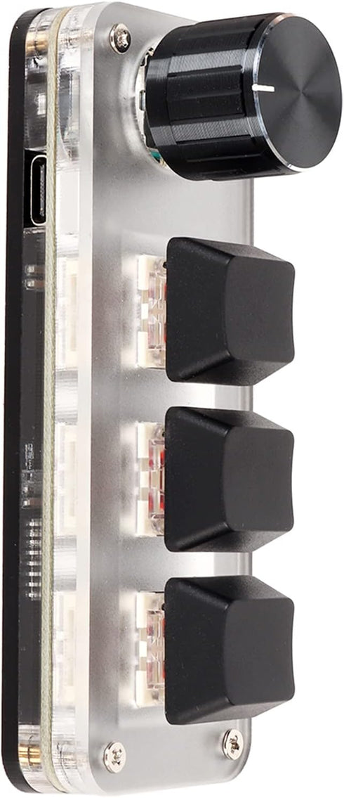 Yoidesu One Handed Macro Mechanical Keyboard, Portable Mini Gaming Keypad Fully Programmable Keys Red Switches, DIY Programmable Shortcut Custom U...