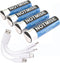 USB AA Rechargeable Battery Pack – 4X Fast Charging Lithium Battery AA Batteries USB Type C Charging Cable Replacement Battery 1.5v 2500mWh Lithiu...