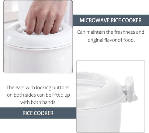 Angoily Small Microwave Rice Maker: Portable Microwave Rice Cooker Vegetable Steamer Set Microwavable Pasta Cooker, Kitchen Non- Stick Pot Bacon C...