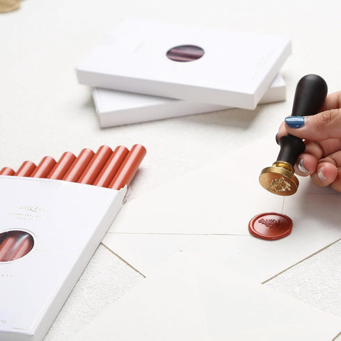 UNIQOOO Mailable Glue Gun Sealing Wax Sticks for Wax Stamp - Terra Cotta Orange, Fall Color Palette for Autumn Wedding Invitation, Cards Envelope,...