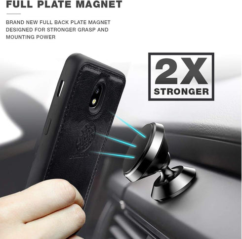 Shileds Up Galaxy J7 Wallet Case, Detachable Slim Magnetic Cover With Card/Cash Slots, Vegan Leather for Samsung J7 Refine/Star/Top/Aura/Aero/Crow...