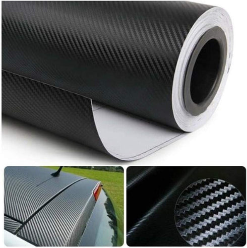 3D Carbon Fiber Film Twill Weave Vinyl Sheet Roll Wrap (12" X 60", Black)...