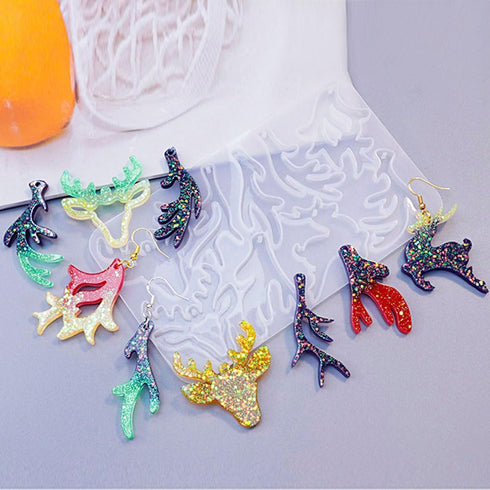 Christmas Resin Earring Molds Christmas Tree Elk Snowflake Earring Resin Molds Christmas Silicone Molds for Resin Crafts Resin Jewelry Making Kit ...