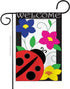 Ladybug Flag Home Decor Welcome Banner Applique Decorative Stitched Flower Tapestry Wall American Embroidered Sew Stitching Spring Floral Gifts Pa...