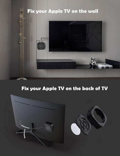 Wall Mount for Apple TV Anti-Theft Holder Fit for Ceiling Mount Compatible with Apple TV 2nd / 3rd / 4th / 5th Generation and Apple TV 4K/ HD(Incl...