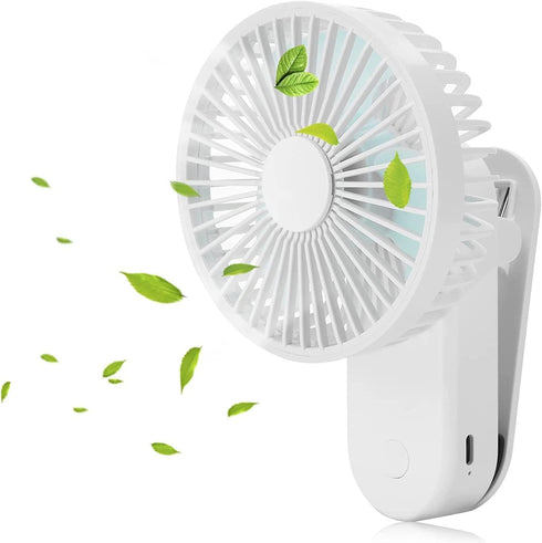 Portable Mini Clip on Fan, 2400mAh Rechargeable USB Battery Operated Stroller Fan with Magnetic - White...