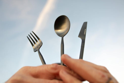 Outlery | Portable & Reusable Stainless Steel Travel Cutlery Set and Reusable Chopsticks (Black) Pocket Sized Cutlery Set...