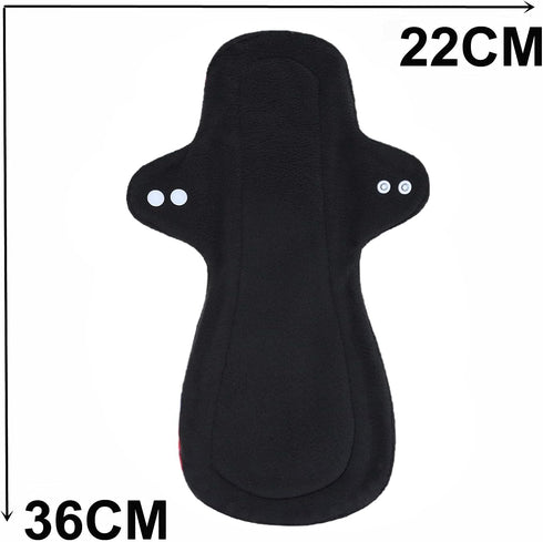 7PCS Pack Reusable Washable Incontinence Cloth Pads Including 6PCS Heavy Flow Feminine Hygiene Bamboo Charcoal Cloth Sanitary Pads Reusable Menstr...