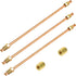 MuHize Brake Line Tubing - 16" Gold 3/16 Brake Lines Kit(Pack of 3) with fittings, Flexible Brake Line with Inverted Double Flared Ends and 2 Conn...