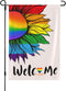 Pride Welcome Garden Flags, Double Sided LGBTQ Progress Yard Flag 12x18 Inch for Lesbian Gay Bisexual Pride Month Decorations Indoor Community Law...
