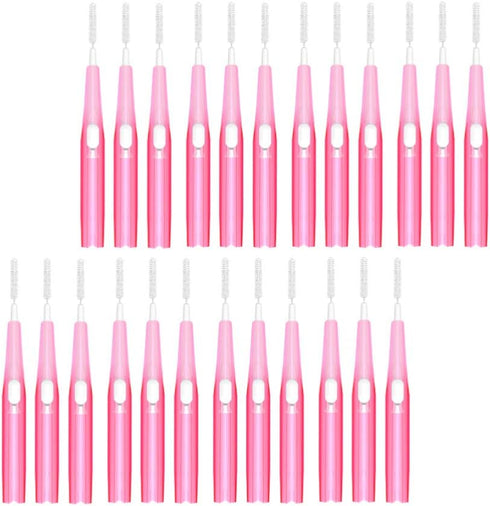 EXCEART 30PCS Interdental Brush Toothpick Tooth Flossing Head Oral Dental Hygiene Brush Tooth Cleaning Tool (Pink 0.6mm)...