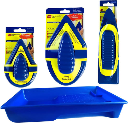 Paint Pad Set for Wide Spaces and Intricate Corners|Ceilings & Floors Pad Painter|Paint Edge Brush and Tray Great for Decking,Garden Furniture|Pai...