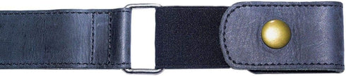 Hide & Drink, Buckle Free Leather Belt / (1.5 in.) Wide/Stretch/Adjustable/Comfortable, Handmade :: Charcoal Black...