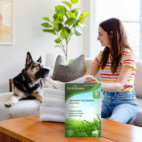 Laundry Detergent Sheets - Fresh Linen - No Plastic Jug (60 Loads) 30 Sheets...