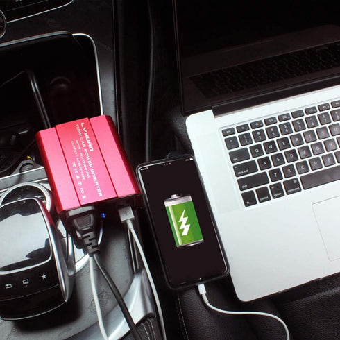 LVYUAN 150W Car Power Inverter 12V to 110V AC Car Charger Adapter with 3.1A Dual USB Car Adapter for Plug Outlet Red......