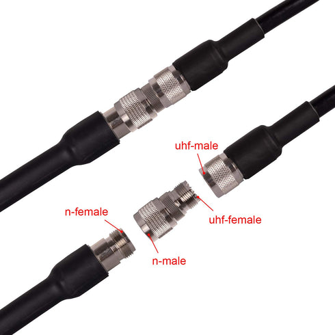 XRDS -RF N Male to UHF Female Adapter N Connector to PL-259 SO-239 Coax RF Coaxial Cable Connectors Pack of 5 (NOT for TV)...