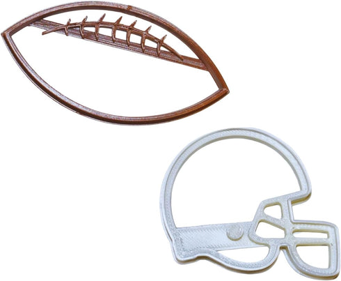 FOOTBALL AND HELMET TEAM SPORT ATHLETICS GAME DAY SET OF 2 COOKIE CUTTERS MADE IN USA PR1540...