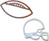 FOOTBALL AND HELMET TEAM SPORT ATHLETICS GAME DAY SET OF 2 COOKIE CUTTERS MADE IN USA PR1540...