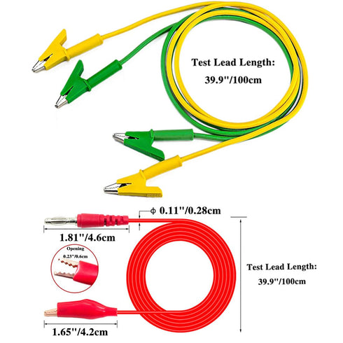 Alligator Clips with Wires, 20A Jumper Wires Heavy Duty with Protective Copper Clips, 4PCS Stamping Dual Ended Crocodile Clips with Banana Plug Te...