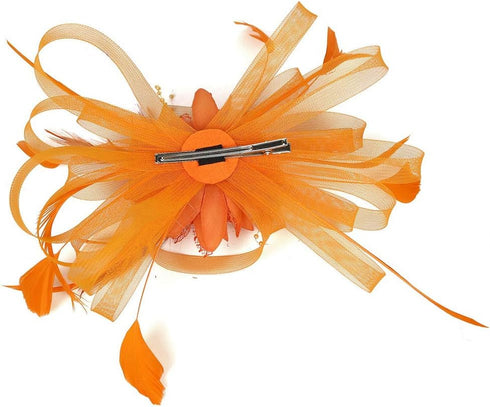 Song Qing Women's Fascinator Feather Flower Hair Clip Pin Brooch Corsage Bridal Hairband Derby Hat Cocktail Party Wedding...