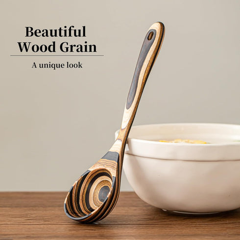 Gudamaye Pakkawood Deep Soup Ladles,Pakkawood Ladle,10.6 inch Big Soup Ladle for Cooking,Deep Ladle Spoons,Wood Kitchen Utensils Set, Wooden Spoon...